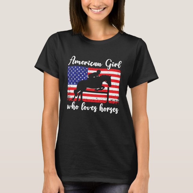 American Girl who loves eventing horses rider  3 T-Shirt (Vorderseite)