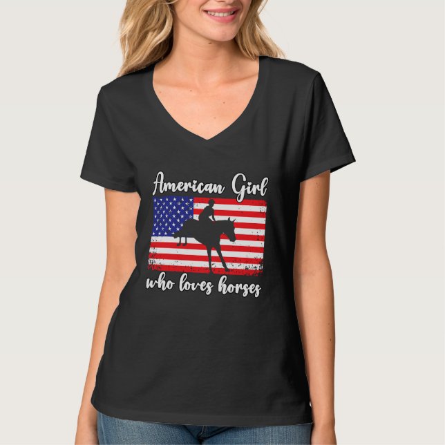 American Girl who loves eventing horses rider  4 T-Shirt (Vorderseite)