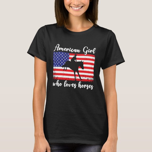 American Girl who loves eventing horses rider  4 T-Shirt (Vorderseite)