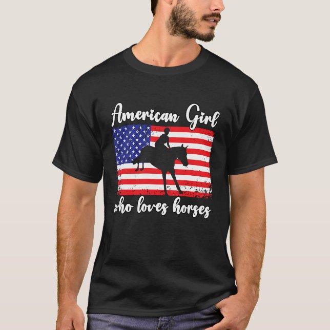 American Girl who loves eventing horses rider  4 T-Shirt (Vorderseite)