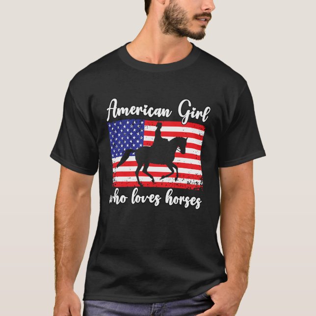 American Girl who loves eventing horses rider  7 T-Shirt (Vorderseite)