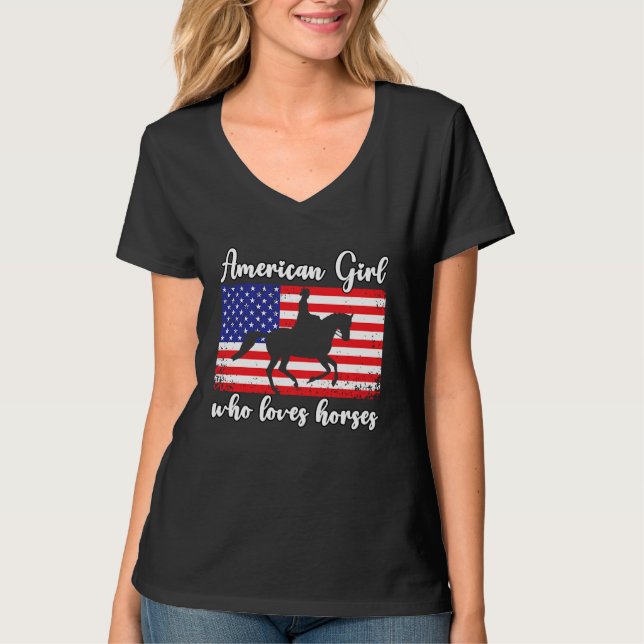 American Girl who loves eventing horses rider  7 T-Shirt (Vorderseite)