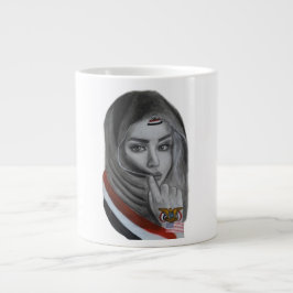 American Girl with Yemeni Roots – Yemen Flag Jumbo-Tasse