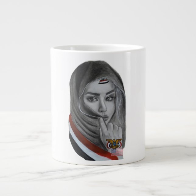 American Girl with Yemeni Roots – Yemen Flag Jumbo-Tasse (Vorderseite)