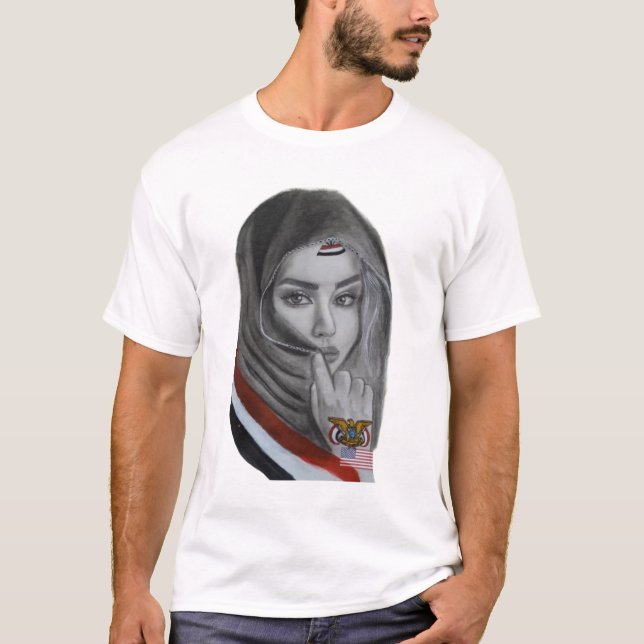 American Girl with Yemeni Roots – Yemen Flag T-Shirt (Vorderseite)
