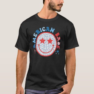 American Girls Babe Leopard Smile Face 4. Juli T-Shirt