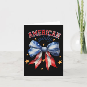 American Girly Coquette Bow 4. Juli Flag Frauen Karte