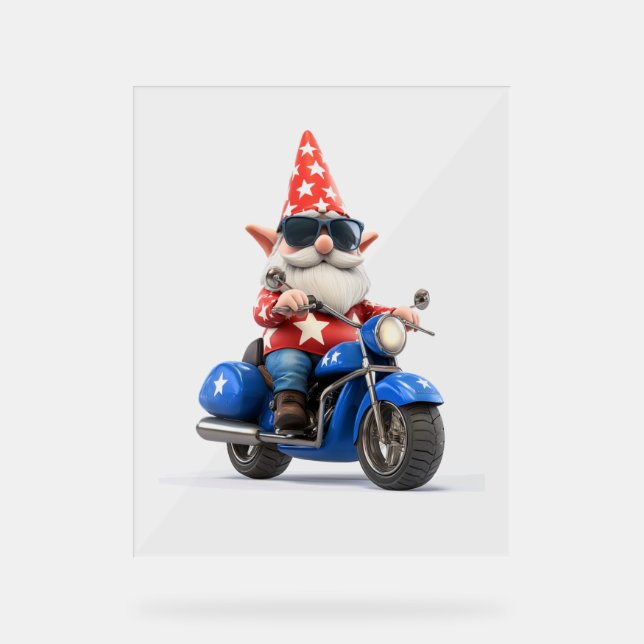 American Gnome Ride Motorrad Acrylschild (Vorderseite)