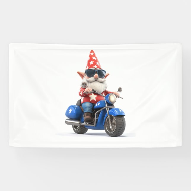 American Gnome Ride Motorrad Banner (Horizontal)