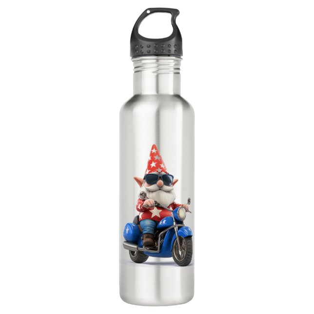 American Gnome Ride Motorrad Edelstahlflasche (Vorderseite)