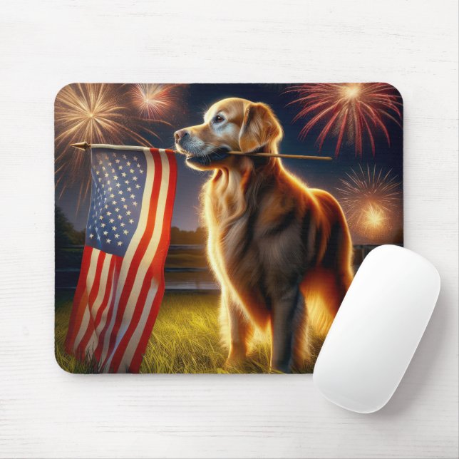 American Golden Retriever Mousepad (Mit Mouse)