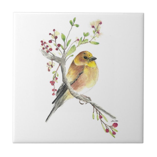 American Goldfinch Bird Keramik Tile Fliese (Vorderseite)