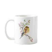 American Goldfinch Bird Watercolor Art Coffee Tass