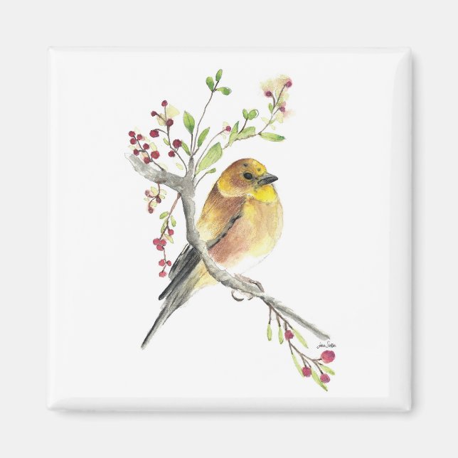 American Goldfinch Bird Watercolor Art Magnet (Vorne)