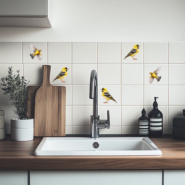 American Goldfinch Fliese (Garden birds of America. American Goldfinch)