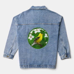 American Goldfinch in Winter Painting - Wild Bird Jeansjacke