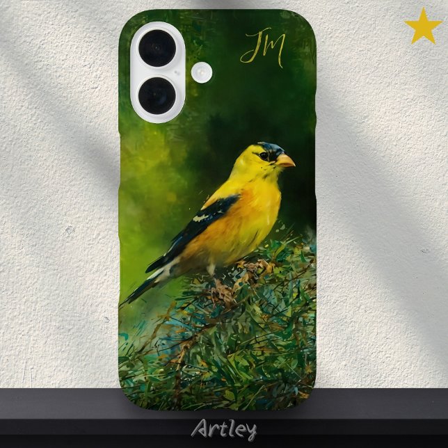 American Goldfinch Painting Individuelle Name Case-Mate iPhone Hülle (Von Creator hochgeladen)