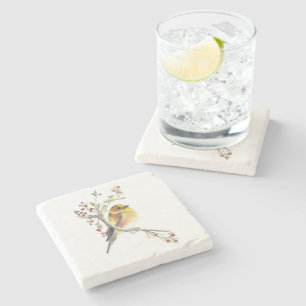 American Goldfinch Watercolor Art Stone Untersetze Steinuntersetzer