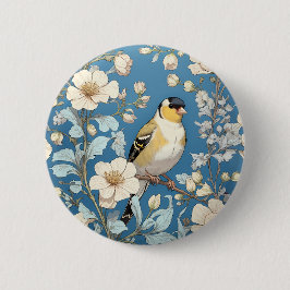 American Goldfinch William Morris Inspired Button