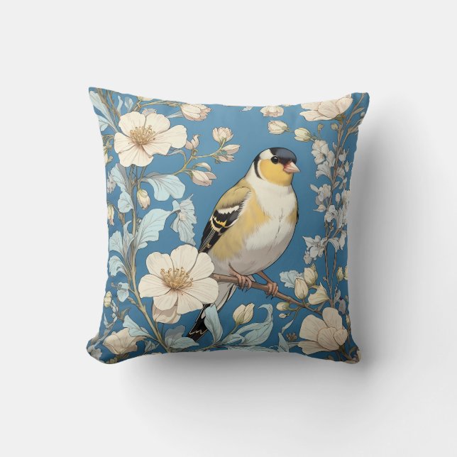 American Goldfinch William Morris Inspired Kissen (Vorderseite)