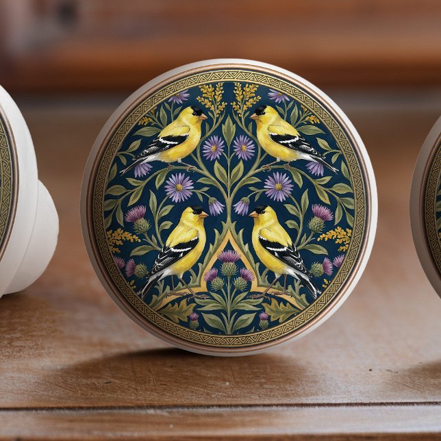 American Goldfinches Bird Ceramic Pull Knob Keramikknauf (Von Creator hochgeladen)