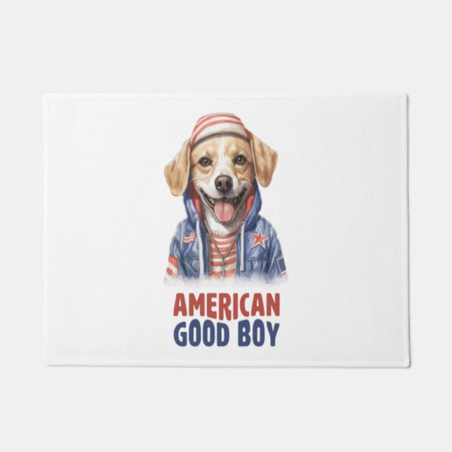 American GoodBoy Dog US Jacket 4. Juli Fußmatte (Vorderseite)