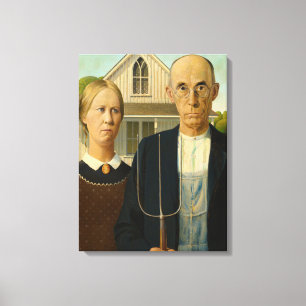 American Gothic, 1930 von Grant Wood Leinwanddruck