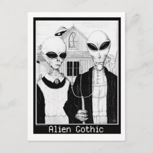 American Gothic, Alien Portraits, Außerirdischen Postkarte