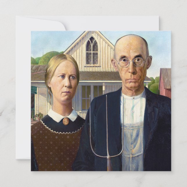American Gothic Classic Painting Grant Wood Einladung (Vorderseite)