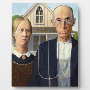 American Gothic Classic Painting Grant Wood Fotoplatte