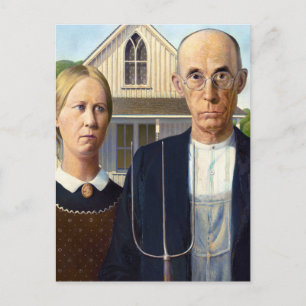 American Gothic Classic Painting Grant Wood Postkarte