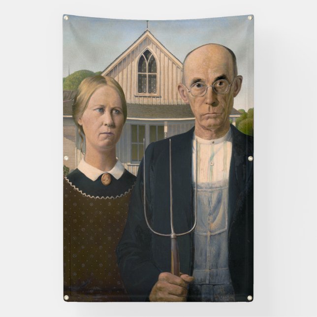 American Gothic: Country Life Poor Rural Bauer Banner (Vertikal)