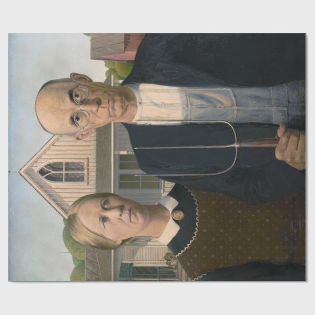 American Gothic: Country Life Poor Rural Bauer Geschenkpapier (Flach)