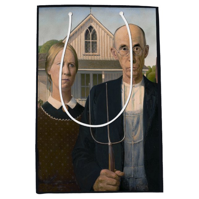 American Gothic: Country Life Poor Rural Bauer Mittlere Geschenktüte (Vorderseite)