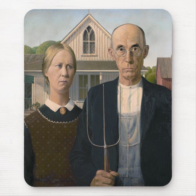 American Gothic: Country Life Poor Rural Bauer Mousepad (Vorne)