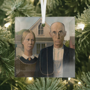 American Gothic: Country Life Poor Rural Bauer Ornament Aus Glas