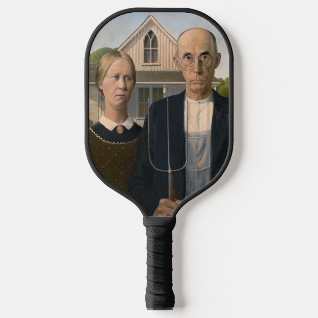 American Gothic: Country Life Poor Rural Bauer Pickleball Schläger (Vorderseite)