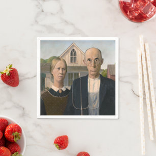 American Gothic: Country Life Poor Rural Bauer Serviette