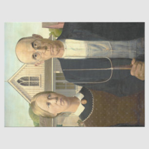 American Gothic Famous Artwork Art Decoupage Seidenpapier