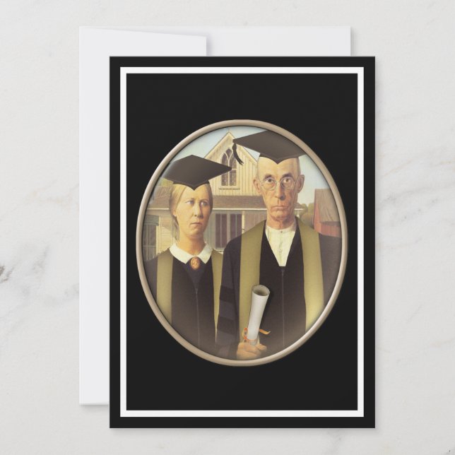 American Gothic Graduate Cameo Einladung (Vorderseite)