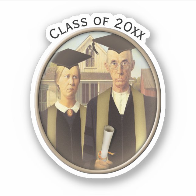 American Gothic Graduation Cameo  Aufkleber (Vorderseite)