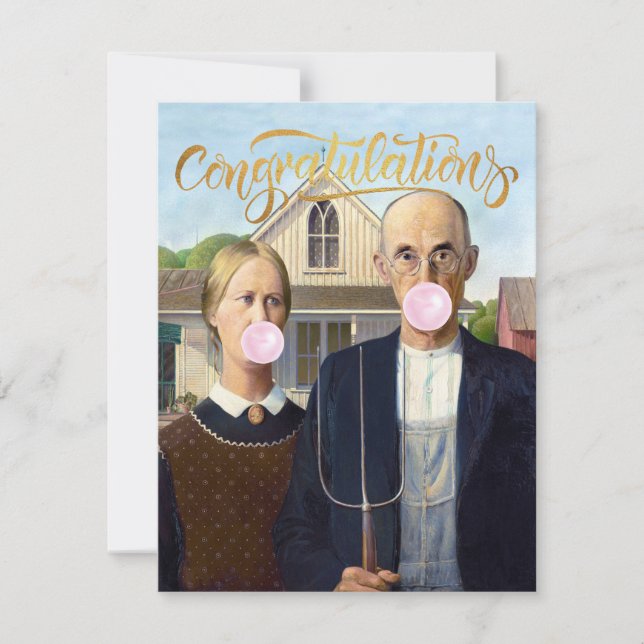American Gothic Grant Wood gratuliert (Vorderseite)