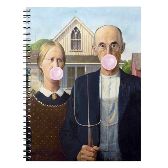 American Gothic Grant Wood Notizblock (Vorderseite)