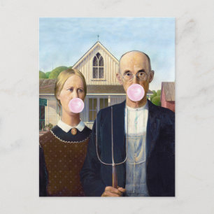 American Gothic Grant Wood    Postkarte