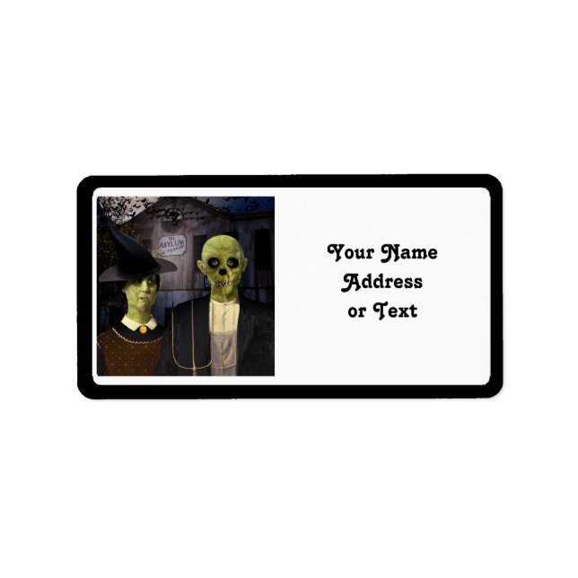 American Gothic Halloween Adressaufkleber