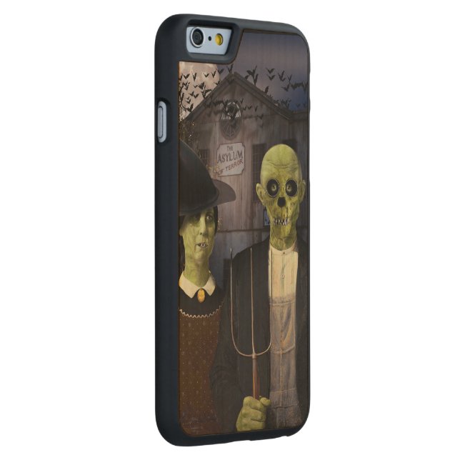 American Gothic Halloween Carved Wood iPhone Hülle (Rechts)