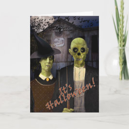 American Gothic Halloween Spuk Haus Karte