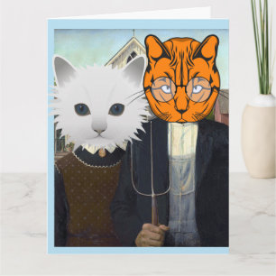 AMERICAN GOTHIC KATZE JUBILÄUMS-ÜBERSICHTSKARTE KARTE