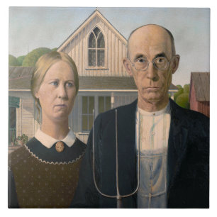 American Gothic: Landleben armer Farmer vom Land Fliese