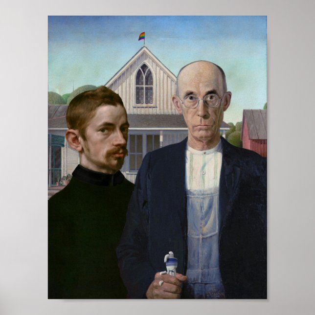 American Gothic mit dem Pride-Poster Poster (Vorne)
